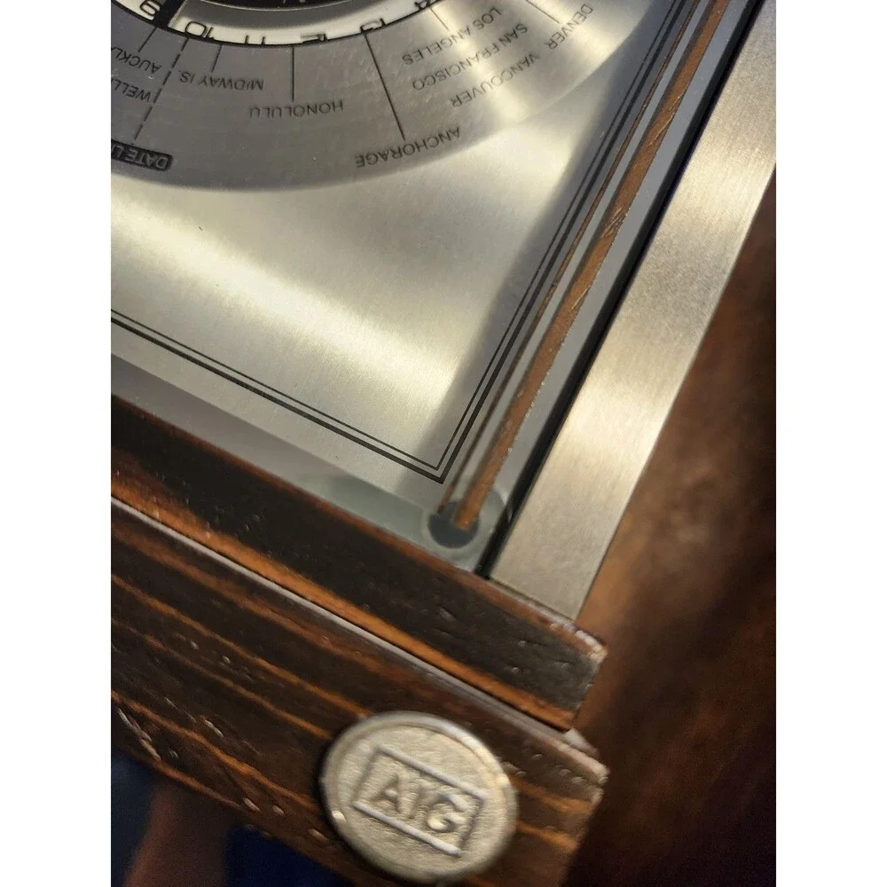Bulova Wyndmere World Times Tabletop Mantle Clock B2258 Airplane
